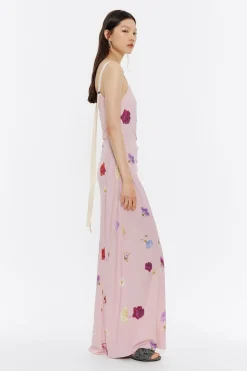 Discount BIMBA Y LOLA Vestido Largo Fluido Flowers Rosa