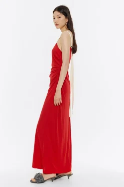 Discount BIMBA Y LOLA Vestido Largo Fluido Tirantes Rojo