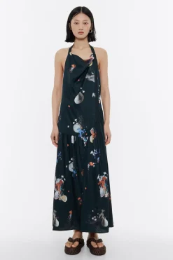 Hot BIMBA Y LOLA Vestido Linea A Waves Antracita