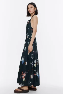 Hot BIMBA Y LOLA Vestido Linea A Waves Antracita