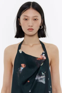 Hot BIMBA Y LOLA Vestido Linea A Waves Antracita