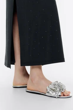 Clearance BIMBA Y LOLA Vestido Midi Piedras Negro