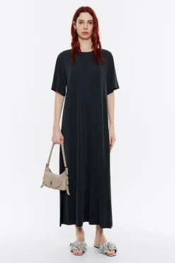 Clearance BIMBA Y LOLA Vestido Midi Piedras Negro