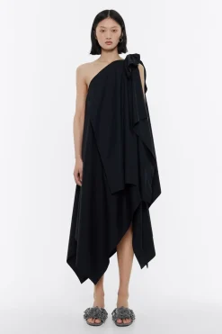 Shop BIMBA Y LOLA Vestido Multicapas Algodon Negro