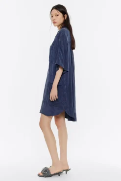 Fashion BIMBA Y LOLA Vestido Oversize Fluido Azul Lavado
