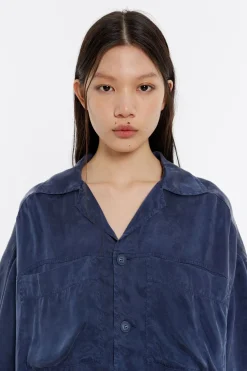 Fashion BIMBA Y LOLA Vestido Oversize Fluido Azul Lavado